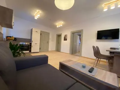 Küche/Küchenzeile in der Unterkunft Mühlenhof Mähring