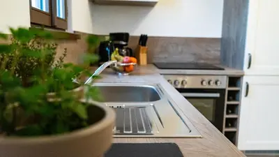 Küche/Küchenzeile in der Unterkunft Mühlenhof Mähring