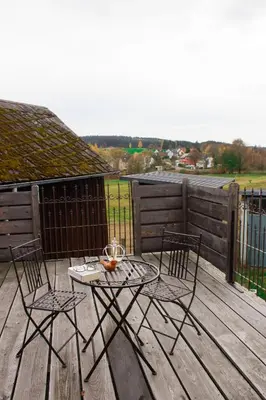 Ein Balkon oder eine Terrasse in der Unterkunft Ferienhaus Deko-Scheune