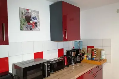 Küche/Küchenzeile in der Unterkunft Direkt im Herzen von Bayreuth Wohnung S9 mit 115qm und großem Balkon