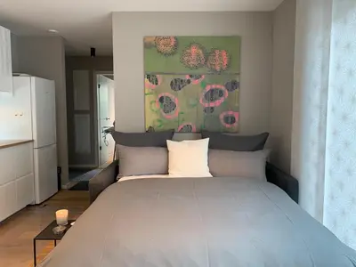 Ein Bett oder Betten in einem Zimmer der Unterkunft Bungalow-Ferienhaus Pottenstein