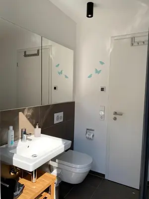 Ein Badezimmer in der Unterkunft Bungalow-Ferienhaus Pottenstein