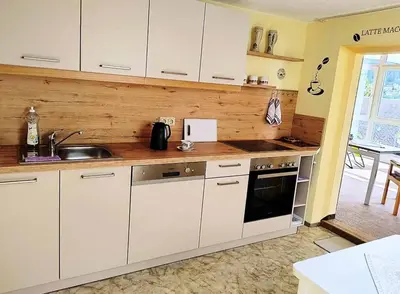Küche/Küchenzeile in der Unterkunft Ferienwohnung Heike Greiner