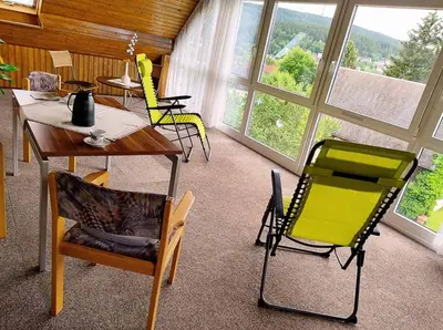 Ein Balkon oder eine Terrasse in der Unterkunft Ferienwohnung Heike Greiner