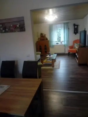 Ein Sitzbereich in der Unterkunft Gasthaus Riebel