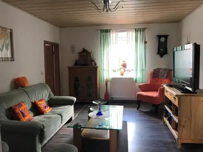 Ein Sitzbereich in der Unterkunft Gasthaus Riebel
