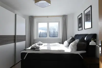 Ein Sitzbereich in der Unterkunft Oberwiesenthal Apartments