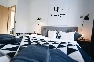 Ein Bett oder Betten in einem Zimmer der Unterkunft Oberwiesenthal Apartments