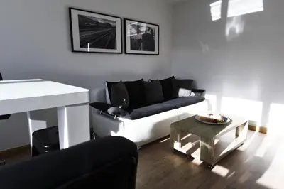 Ein Sitzbereich in der Unterkunft Oberwiesenthal Apartments