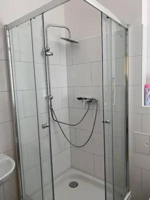 Ein Badezimmer in der Unterkunft Ferienwohnung Goldener Drache