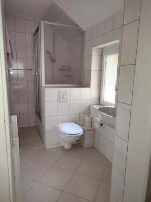 Ein Badezimmer in der Unterkunft Gockescher Hahn