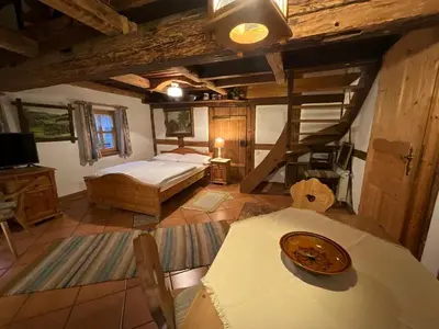 Ein Bett oder Betten in einem Zimmer der Unterkunft Landhotel Schwärzhof