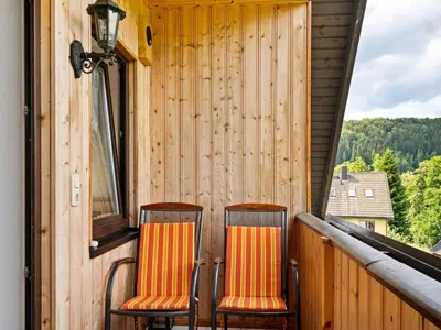 Ein Balkon oder eine Terrasse in der Unterkunft Charmante Dachgeschoss Ferienwohnung im Erzgebirge