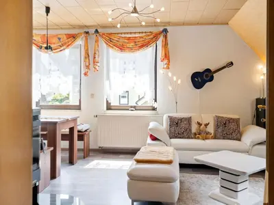 Ein Sitzbereich in der Unterkunft Charmante Dachgeschoss Ferienwohnung im Erzgebirge