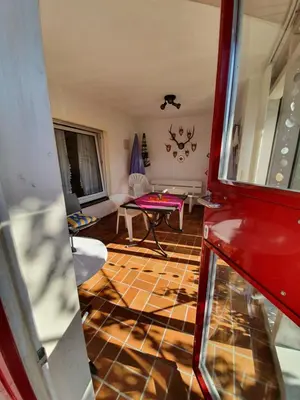 Ein Sitzbereich in der Unterkunft Gästehaus Aurelia