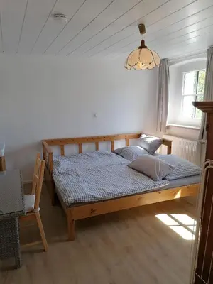 Ein Bett oder Betten in einem Zimmer der Unterkunft Ferienhaus Wastl 91355 Hiltpoltstein,Möchs 11