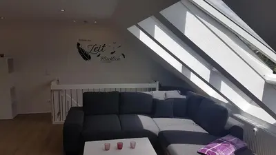 Ein Sitzbereich in der Unterkunft MaPaMaJo Home Base - Familienunterkunft mit Sauna