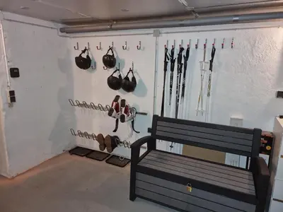 Das Fitnesscenter und/oder die Fitnesseinrichtungen in der Unterkunft MaPaMaJo Home Base - Familienunterkunft mit Sauna
