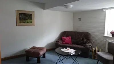 Ein Sitzbereich in der Unterkunft Ferienwohnung Louise