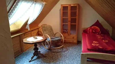 Ein Bett oder Betten in einem Zimmer der Unterkunft Ferienwohnung Louise