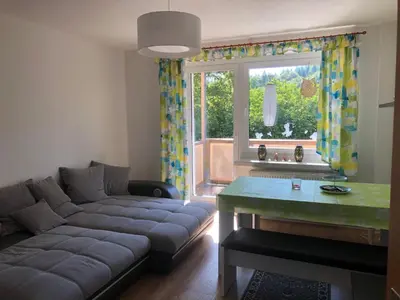 Ein Sitzbereich in der Unterkunft Schaefers Ferienwohnung