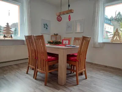 Grundriss der Unterkunft Ferienwohnung Beate Oberwiesenthal - 70qm - ideal für Familien und Paare - 2 Schlafzimmer - große Wohnküche - Parkplatz