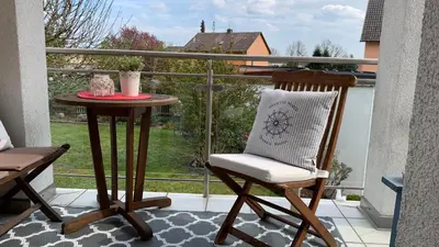 Ein Balkon oder eine Terrasse in der Unterkunft CROSSHILL Appartements - Charmante und helle Wohnung