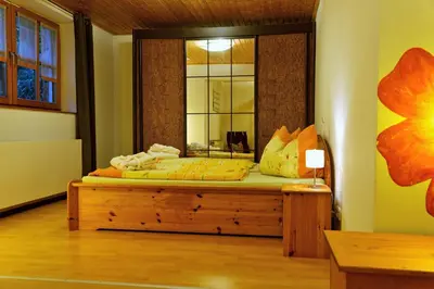 Ein Bett oder Betten in einem Zimmer der Unterkunft Ferienwohnung Peuker