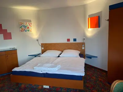 Ein Bett oder Betten in einem Zimmer der Unterkunft Ferienappartement mit Panoramablick