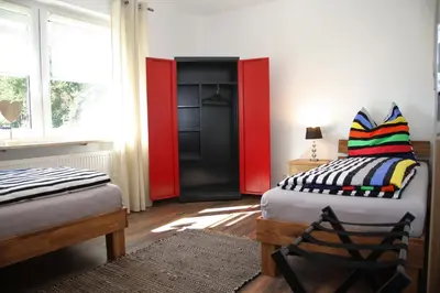 Ein Bett oder Betten in einem Zimmer der Unterkunft Fichtelherz Herzerl - Erdgeschoss barrierefrei - a47177