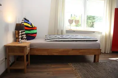 Ein Bett oder Betten in einem Zimmer der Unterkunft Fichtelherz Herzerl - Erdgeschoss barrierefrei - a47177