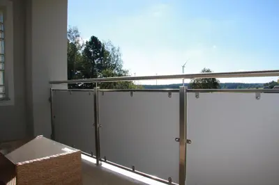 Ein Balkon oder eine Terrasse in der Unterkunft Fichtelherz Herzerl - Erdgeschoss barrierefrei - a47177