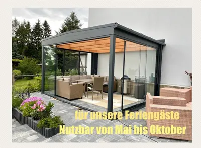 Ein Patio oder anderer Außenbereich in der Unterkunft Ferienwohnung Schöneck