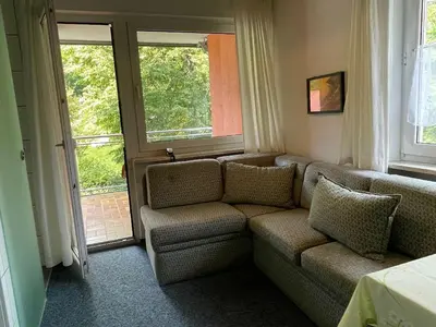 Ein Sitzbereich in der Unterkunft Hotel Barbara