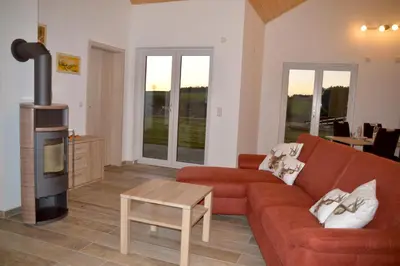Ein Sitzbereich in der Unterkunft Frankenhaus