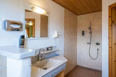 Ein Badezimmer in der Unterkunft Gasthof Weißer Schwan
