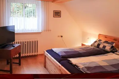 Ein Bett oder Betten in einem Zimmer der Unterkunft Ferienhaus, Oberwiesenthal