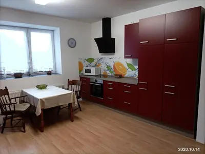 Küche/Küchenzeile in der Unterkunft Apartment O3 - Gehobene 6-Zimmer Wohnung 180qm für 1-7 Personen 1x DZ 1x ZZ 3x EZ
