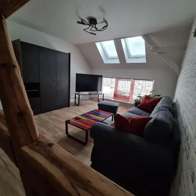 Ein Sitzbereich in der Unterkunft Gästezimmer Treuen - Bed & Breakfast