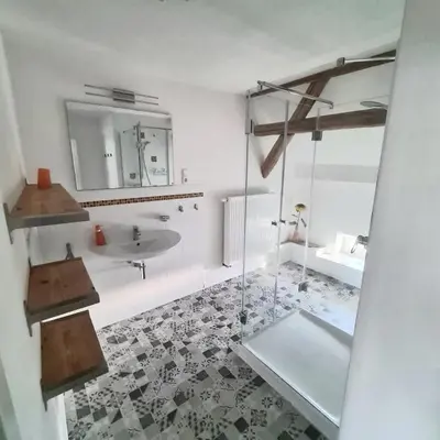 Ein Badezimmer in der Unterkunft Gästezimmer Treuen - Bed & Breakfast