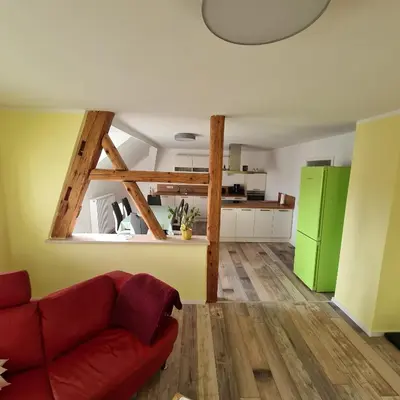 Küche/Küchenzeile in der Unterkunft Gästezimmer Treuen - Bed & Breakfast