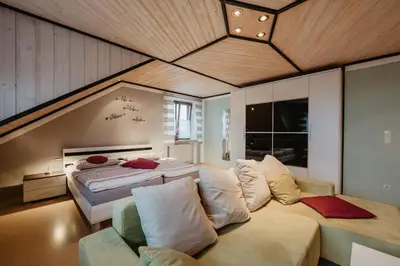 Ein Sitzbereich in der Unterkunft Ferienwohnung Reitinger
