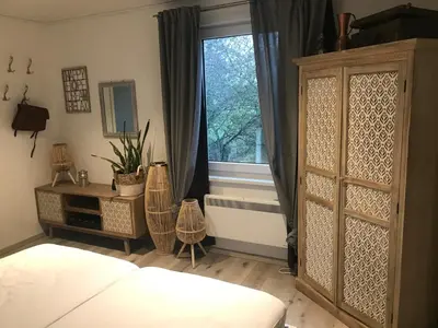 Ein Bett oder Betten in einem Zimmer der Unterkunft Ferienwohnung auf dem Land