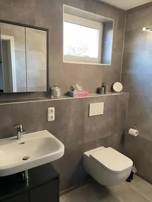 Ein Badezimmer in der Unterkunft Ferienwohnung auf dem Land