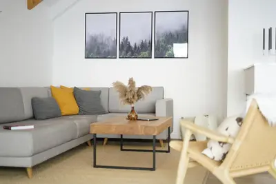 Ein Sitzbereich in der Unterkunft Villa Laas Oberwiesenthal