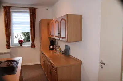 Küche/Küchenzeile in der Unterkunft Ferienwohnung am Mühlbach