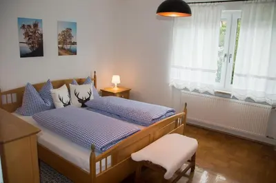 Ein Bett oder Betten in einem Zimmer der Unterkunft Ferienwohnung Seenglück