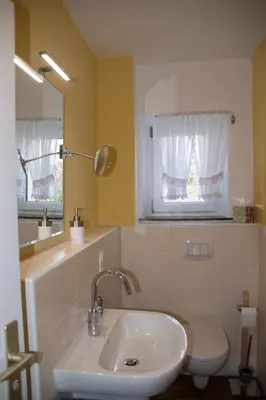 Ein Badezimmer in der Unterkunft Ferienwohnung Seenglück