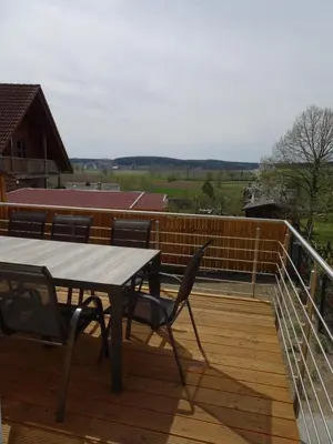 Ein Balkon oder eine Terrasse in der Unterkunft Fichtelhaisla