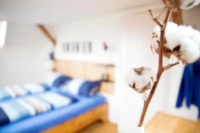 Ein Bett oder Betten in einem Zimmer der Unterkunft Ferienhaus Waldesruh